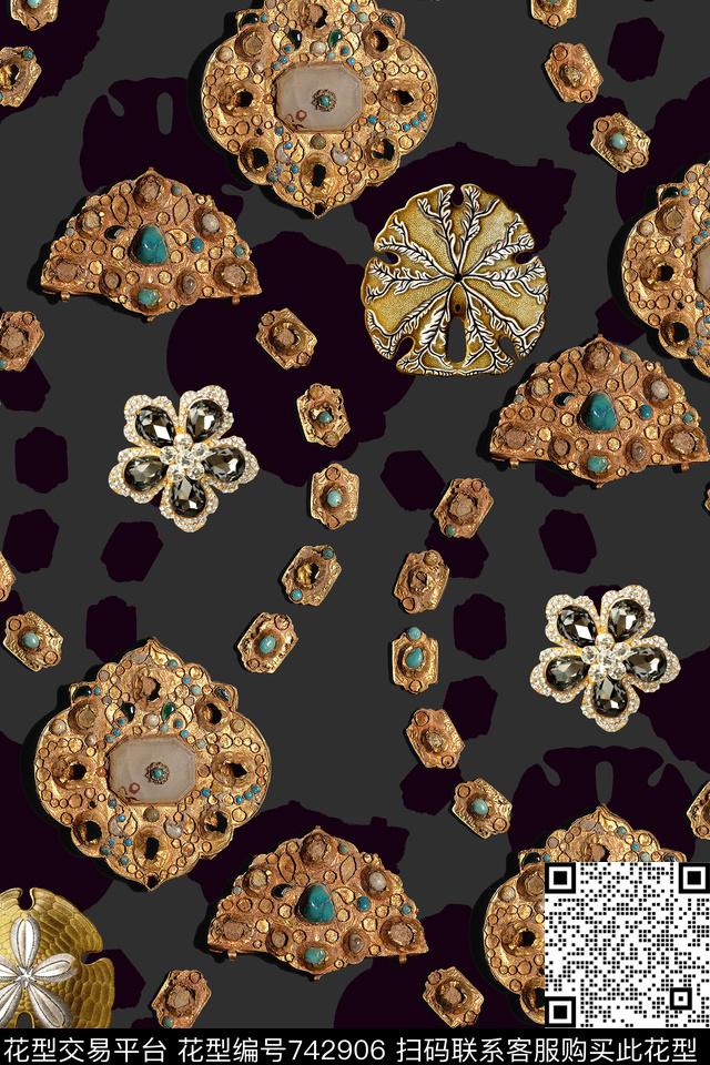 时尚珠宝宝石数码印花华亿平台下载（图片编号: 742906） - 瓦栏（Walan）