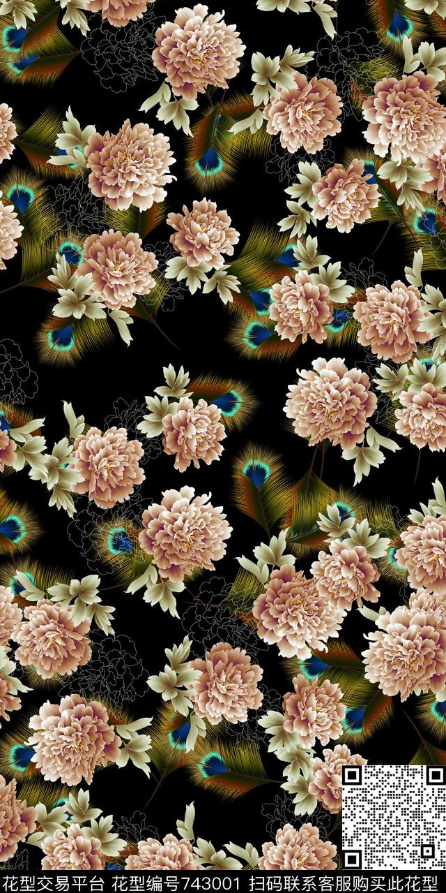 满版花数码花卉类小碎花数码印花华亿平台下载（图片编号: 743001） - 瓦栏（Walan）