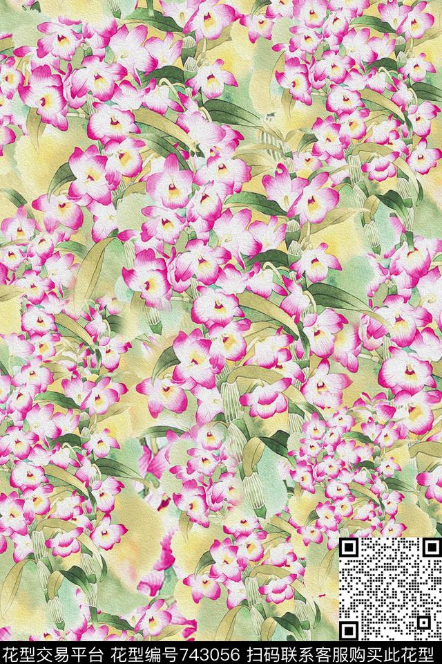 花朵花卉数码印花华亿平台下载（图片编号: 743056） - 瓦栏（Walan）