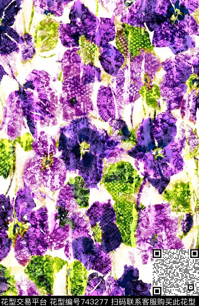 乱花花朵花卉数码印花华亿平台下载（图片编号: 743277） - 瓦栏（Walan）
