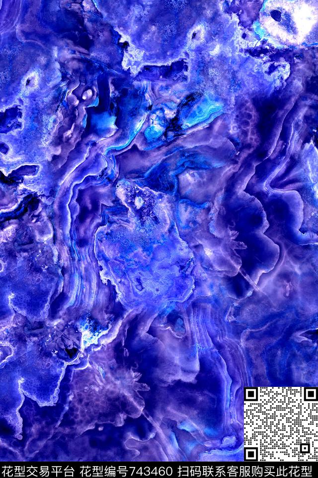 蓝色大理石水润大理石天然大理石数码印花华亿平台下载（图片编号: 743460） - 瓦栏（Walan）