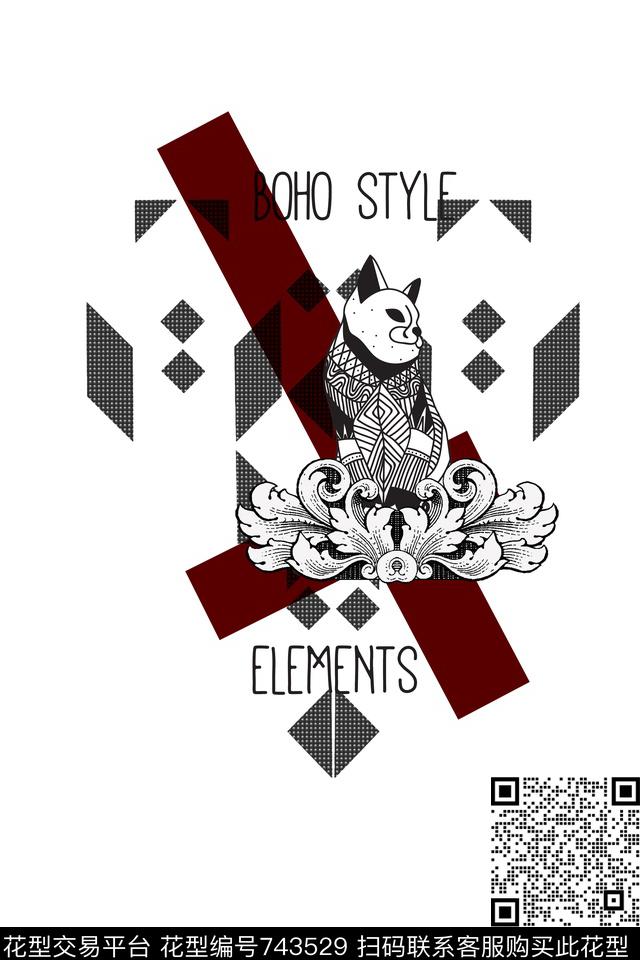 卡通男装方块数码印花华亿平台下载（图片编号: 743529） - 瓦栏（Walan）