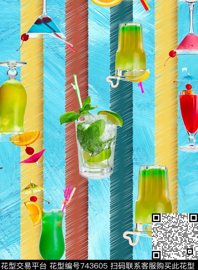 手绘花卉冰爽夏季女装VIP特区沙发床品家居数码印花华亿平台下载（图片编号: 743605） - 瓦栏（Walan）