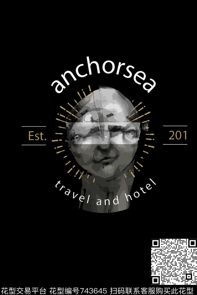 抽象黑白定位数码印花华亿平台下载（图片编号: 743645） - 瓦栏（Walan）