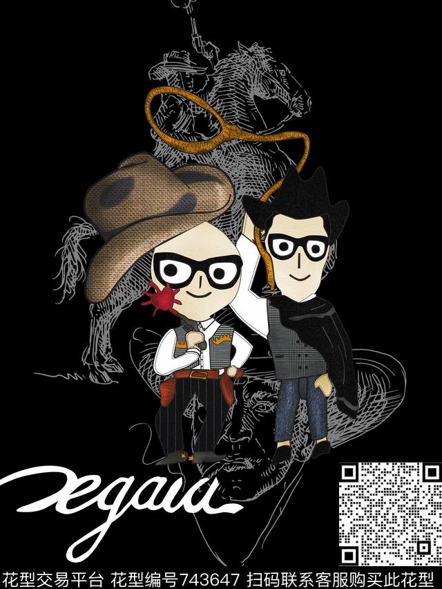 潮牌几何卡通数码印花华亿平台下载（图片编号: 743647） - 瓦栏（Walan）