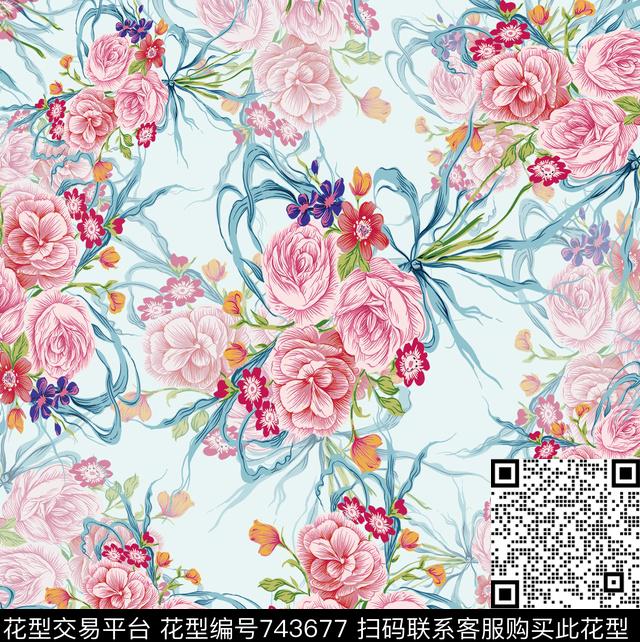 中国画花卉VIP特区沙发床品家居数码印花华亿平台下载（图片编号: 743677） - 瓦栏（Walan）