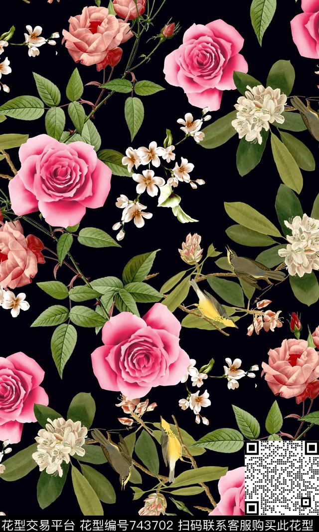 时尚优雅清新数码印花华亿平台下载（图片编号: 743702） - 瓦栏（Walan）