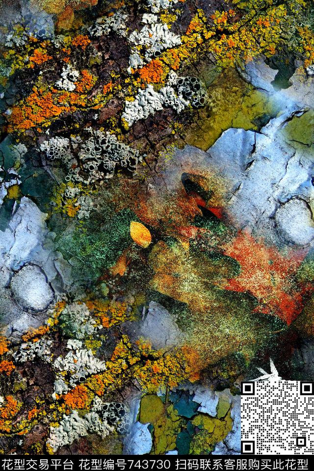 抽象几何拼接数码印花华亿平台下载（图片编号: 743730） - 瓦栏（Walan）