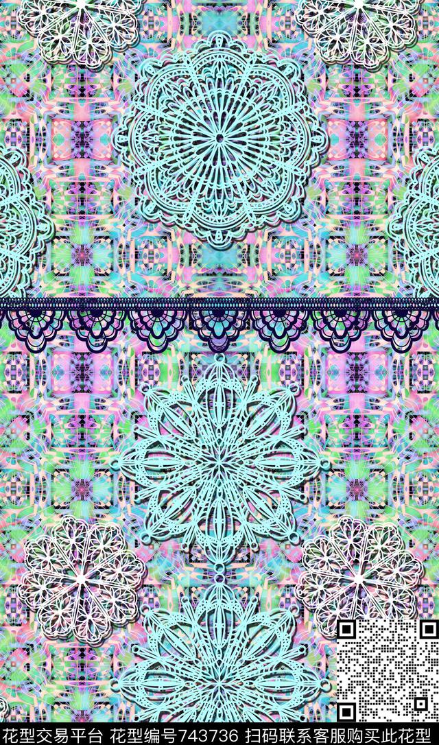 民族风条纹花纹数码印花华亿平台下载（图片编号: 743736） - 瓦栏（Walan）