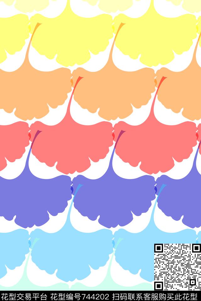 床品杏叶叶子传统印花华亿平台下载（图片编号: 744202） - 瓦栏（Walan）