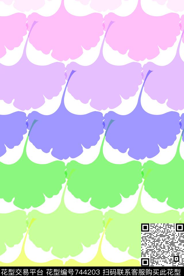 床品杏叶叶子传统印花华亿平台下载（图片编号: 744203） - 瓦栏（Walan）