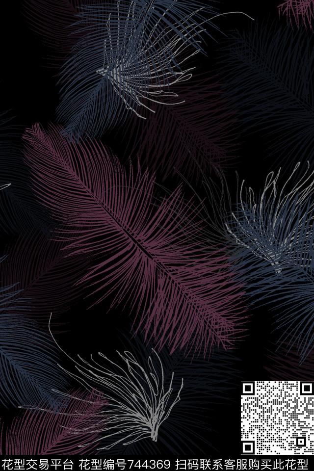 卡通四方连续女装数码印花华亿平台下载（图片编号: 744369） - 瓦栏（Walan）