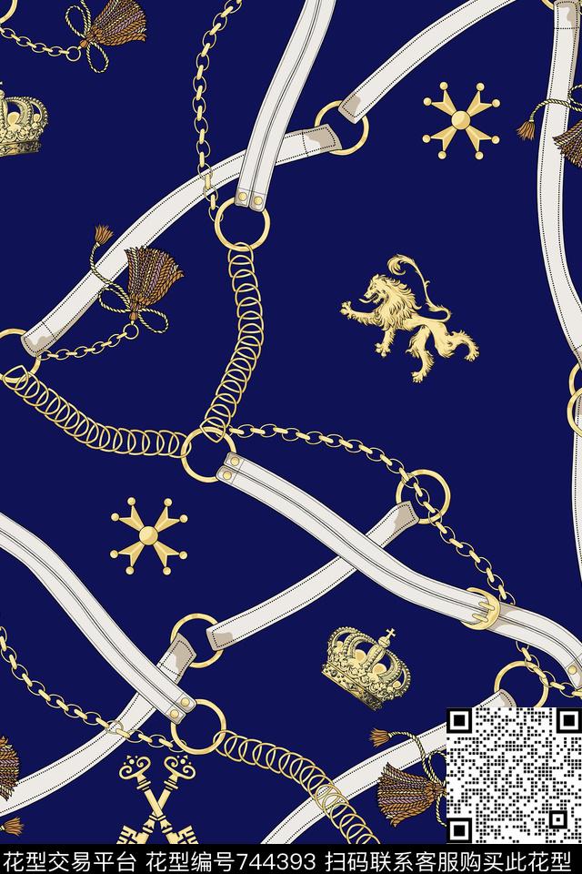 欧式巴洛克爱马仕皮带狮子数码印花华亿平台下载（图片编号: 744393） - 瓦栏（Walan）