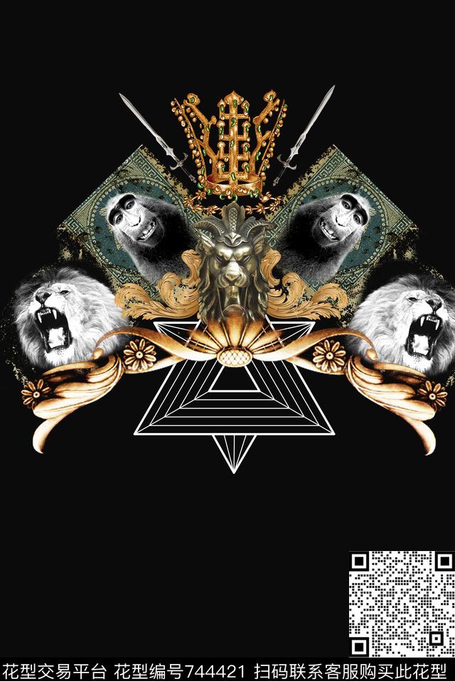 几何分割男装数码印花华亿平台下载（图片编号: 744421） - 瓦栏（Walan）