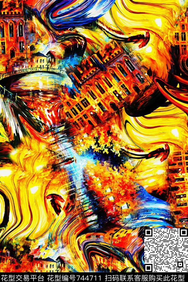 欧式油画油画图抽象油画数码印花华亿平台下载（图片编号: 744711） - 瓦栏（Walan）