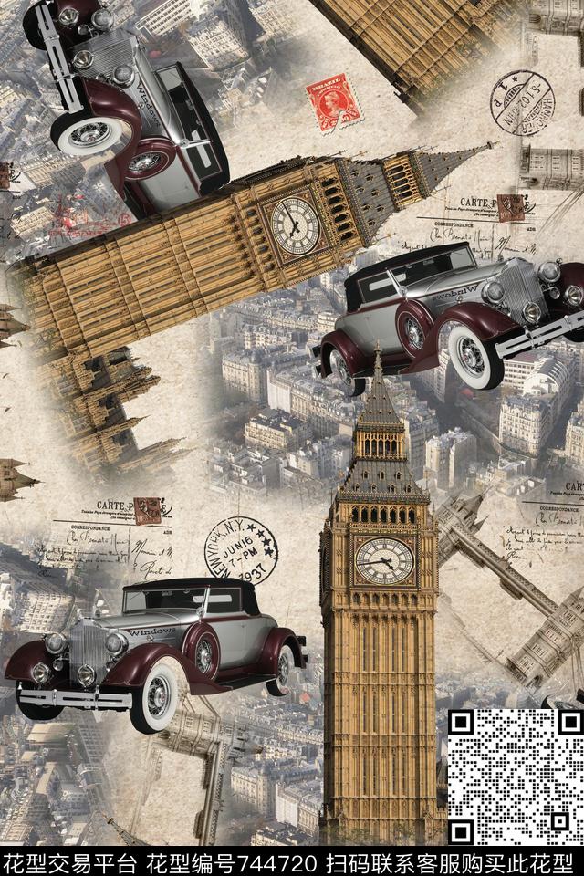 汽车钟表大本钟数码印花华亿平台下载（图片编号: 744720） - 瓦栏（Walan）