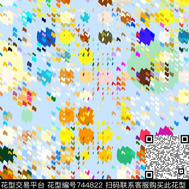 圆点自由圆点几何变化数码印花华亿平台下载（图片编号: 744822） - 瓦栏（Walan）