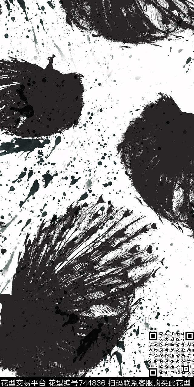 水墨水彩数码数码印花华亿平台下载（图片编号: 744836） - 瓦栏（Walan）