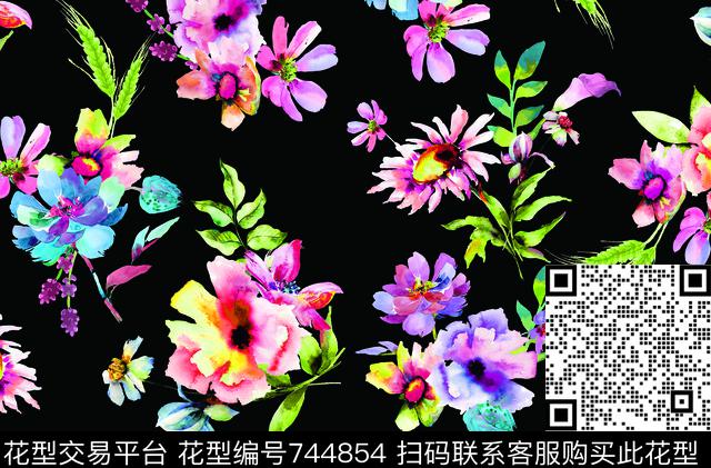 小碎花雏菊花朵数码印花华亿平台下载（图片编号: 744854） - 瓦栏（Walan）