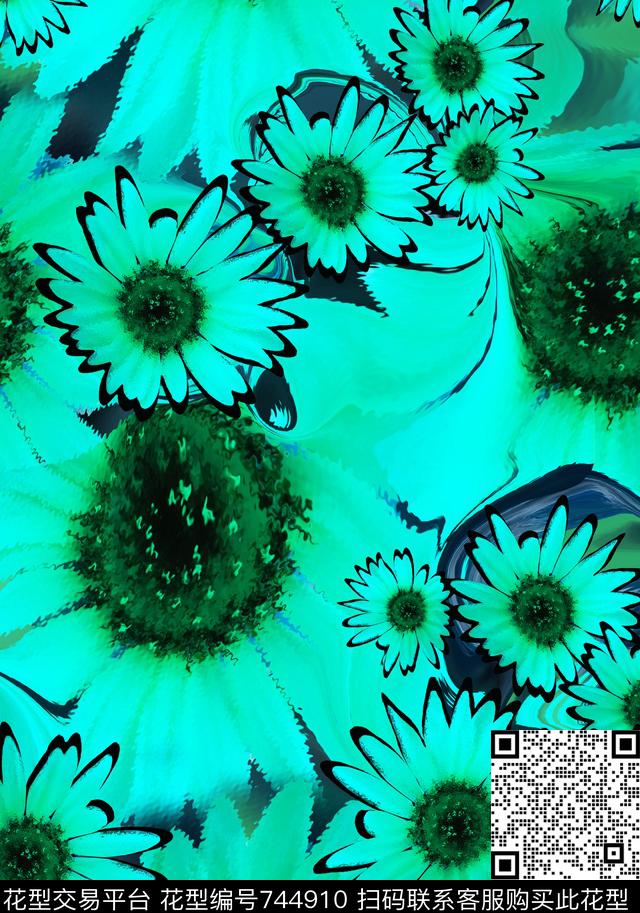 写意花卉花卉组合大花传统印花华亿平台下载（图片编号: 744910） - 瓦栏（Walan）