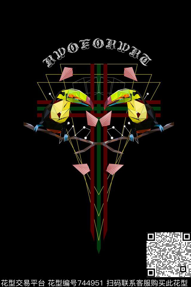 卡通男装英文数码印花华亿平台下载（图片编号: 744951） - 瓦栏（Walan）