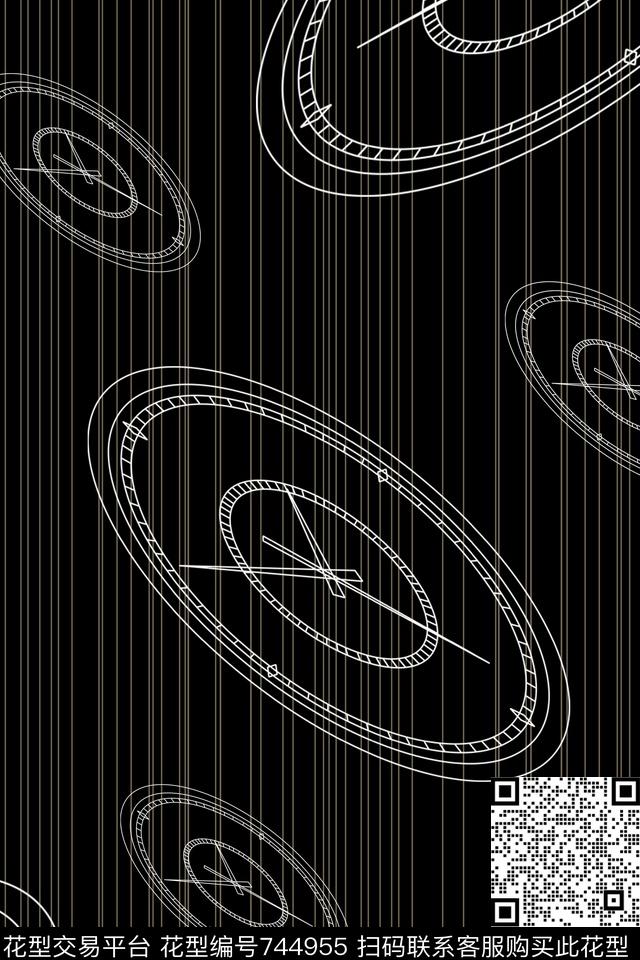 几何黑白四方连续数码印花华亿平台下载（图片编号: 744955） - 瓦栏（Walan）