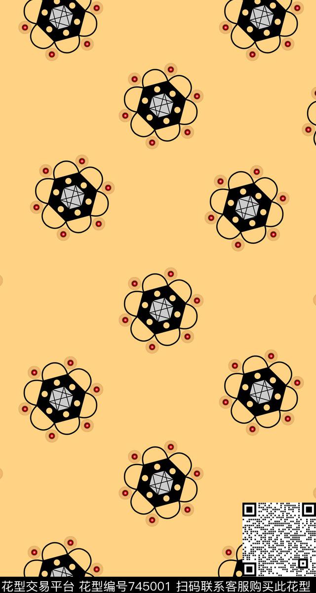 装饰图案花卉数码印花华亿平台下载（图片编号: 745001） - 瓦栏（Walan）