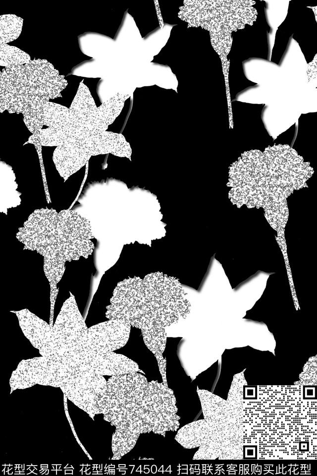个性花朵花朵趣味数码印花华亿平台下载（图片编号: 745044） - 瓦栏（Walan）