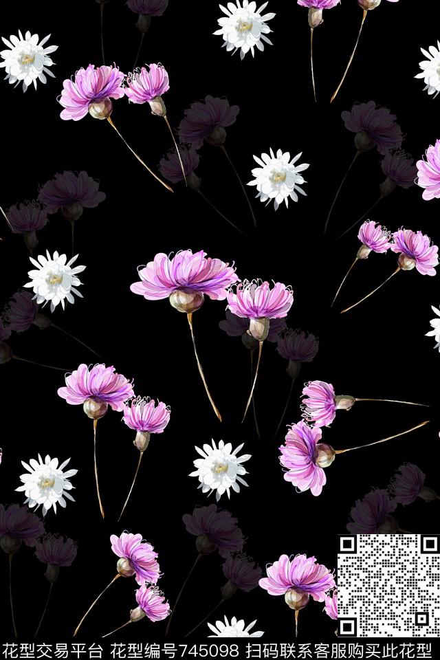 花卉数码印花华亿平台下载（图片编号: 745098） - 瓦栏（Walan）