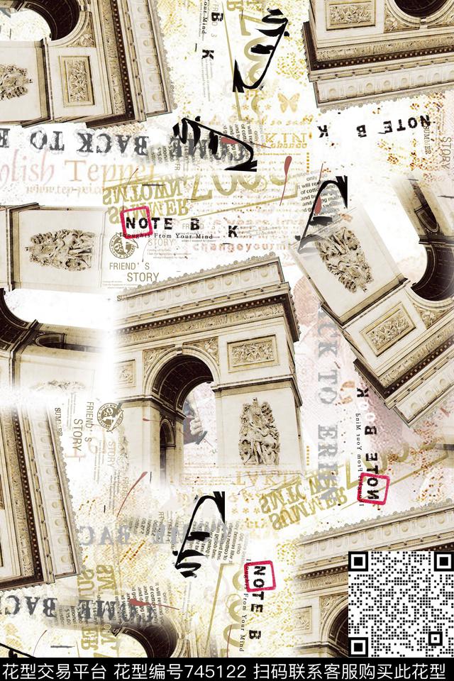 贴图手绘图英文背景数码印花华亿平台下载（图片编号: 745122） - 瓦栏（Walan）