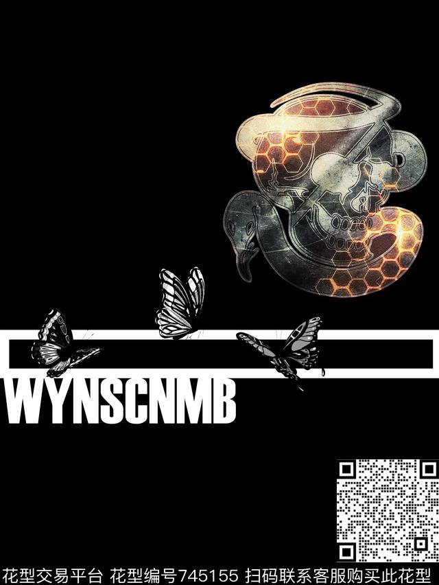 抽象手绘金属几何数码印花时尚潮流男装T恤卫衣定位印花欧美复古大牌设计印花数码印花华亿平台下载（图片编号: 745155） - 瓦栏（Walan）