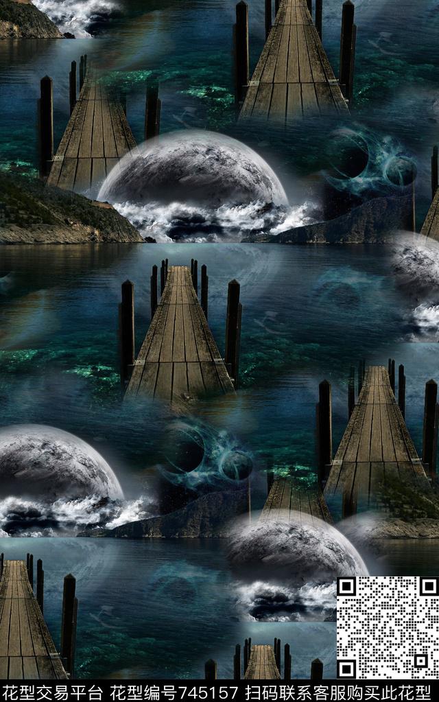 抽象手绘水彩画纹理肌理纹数码印花时尚潮流男装T恤夹克外套棉服满版印花欧美复古印花数码印花华亿平台下载（图片编号: 745157） - 瓦栏（Walan）