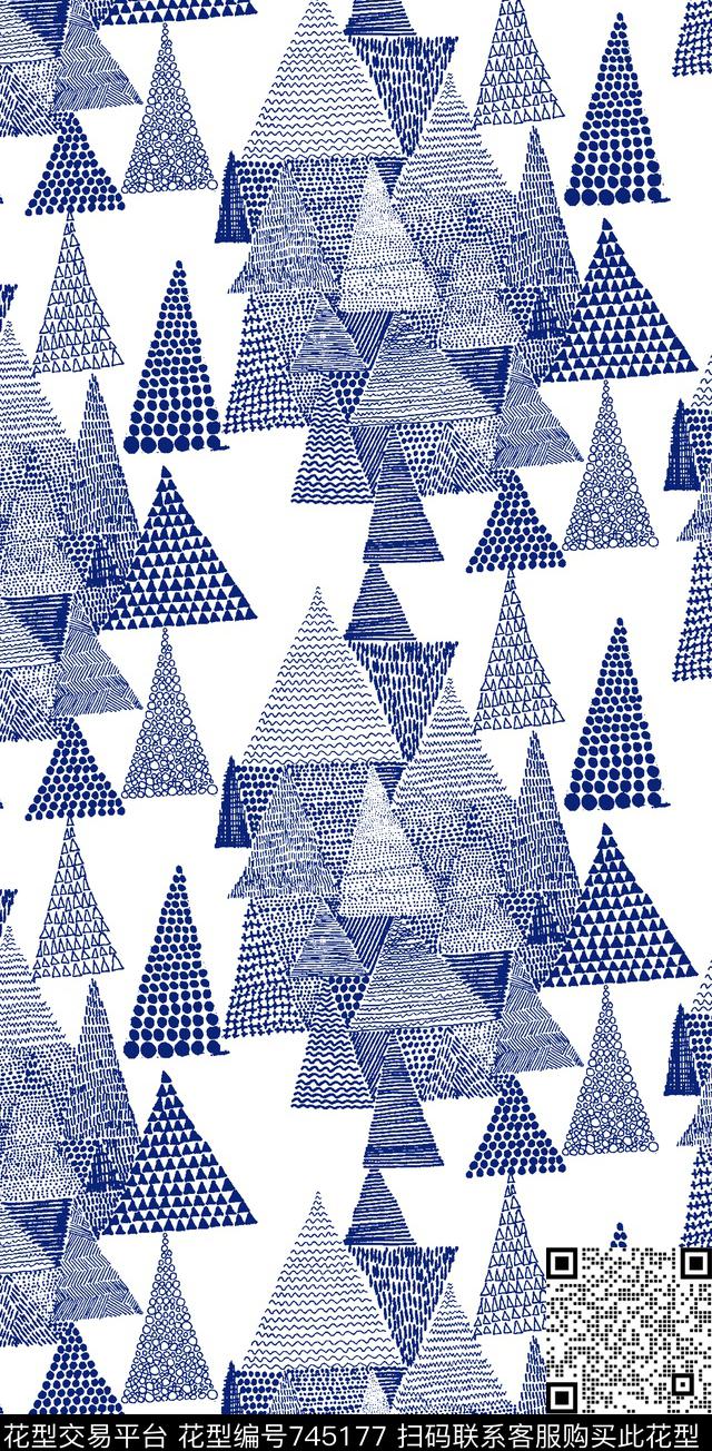 植物花几何传统印花华亿平台下载（图片编号: 745177） - 瓦栏（Walan）