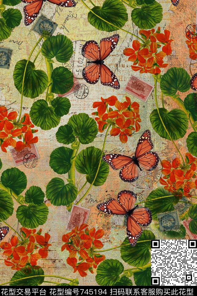 贴图邮票图纹数码印花华亿平台下载（图片编号: 745194） - 瓦栏（Walan）