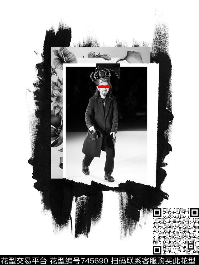 抽象潮牌大牌数码印花华亿平台下载（图片编号: 745690） - 瓦栏（Walan）