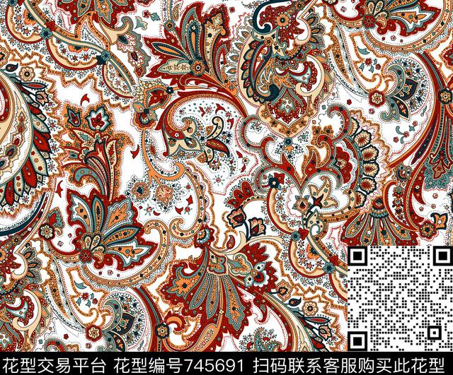 火腿花腰果数码印花华亿平台下载（图片编号: 745691） - 瓦栏（Walan）