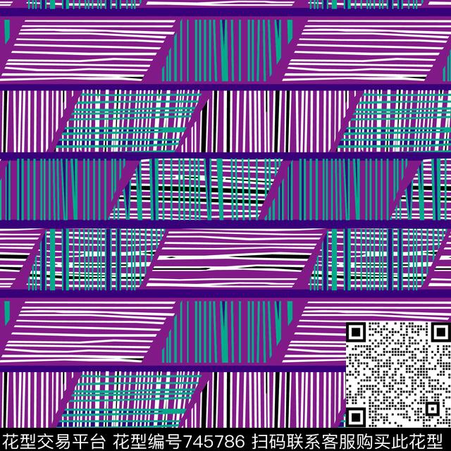 女装竖条条纹传统印花华亿平台下载（图片编号: 745786） - 瓦栏（Walan）