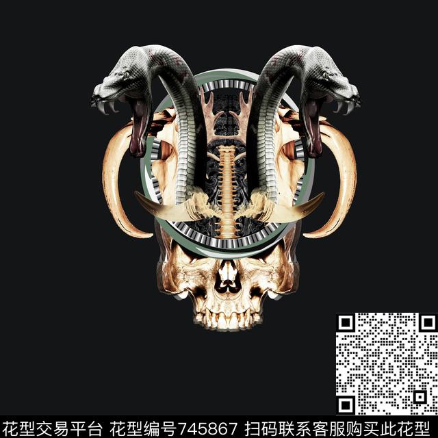 几何蛇纹羊数码印花华亿平台下载（图片编号: 745867） - 瓦栏（Walan）