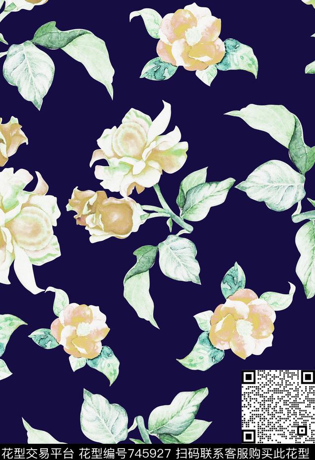 不定位丝巾女装家纺花卉时尚数码印花华亿平台下载（图片编号: 745927） - 瓦栏（Walan）