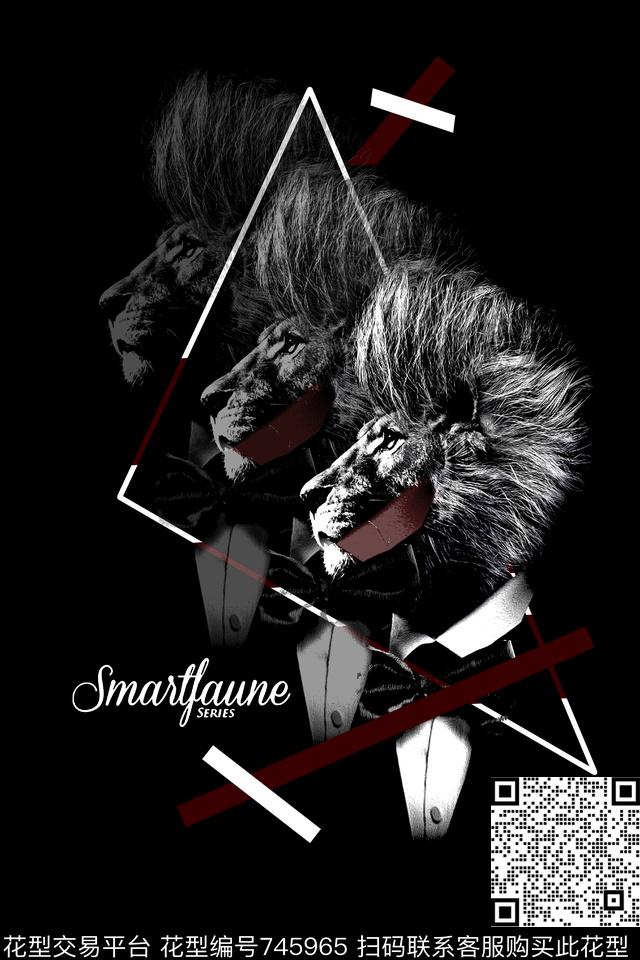 黑白卡通动物数码印花华亿平台下载（图片编号: 745965） - 瓦栏（Walan）