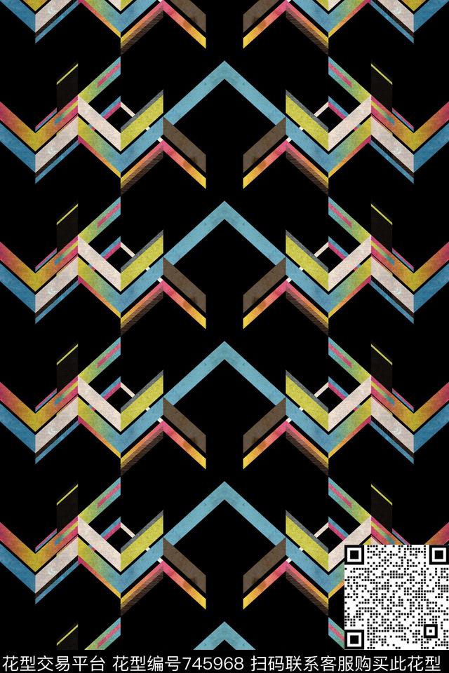 几何卡通四方连续数码印花华亿平台下载（图片编号: 745968） - 瓦栏（Walan）