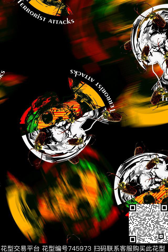 抽象立体四方连续数码印花华亿平台下载（图片编号: 745973） - 瓦栏（Walan）