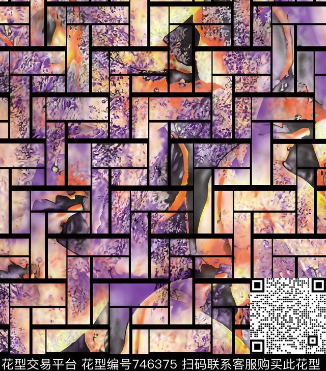 乱花数码花大气抽象秋冬华亿平台数码印花华亿平台下载（图片编号: 746375） - 瓦栏（Walan）