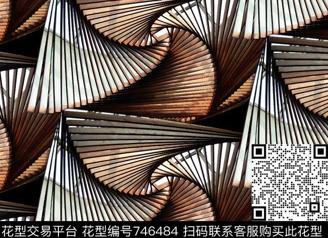 现代几何旋转几何数码印花华亿平台下载（图片编号: 746484） - 瓦栏（Walan）