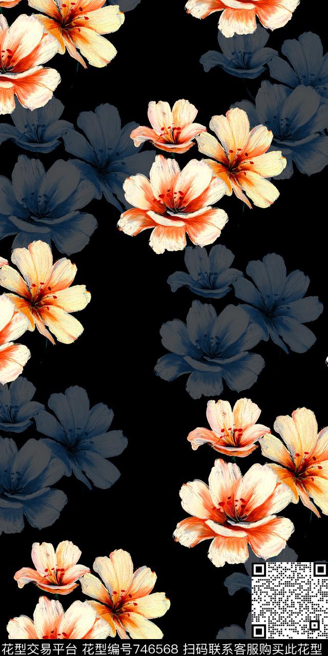 水彩花卉花朵花卉传统印花华亿平台下载（图片编号: 746568） - 瓦栏（Walan）