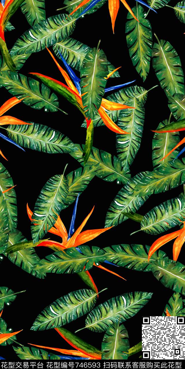 数码花卉类满版花花卉数码印花华亿平台下载（图片编号: 746593） - 瓦栏（Walan）
