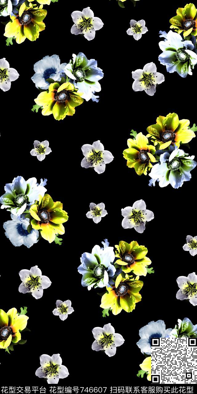 樱花乱花小碎花数码印花华亿平台下载（图片编号: 746607） - 瓦栏（Walan）