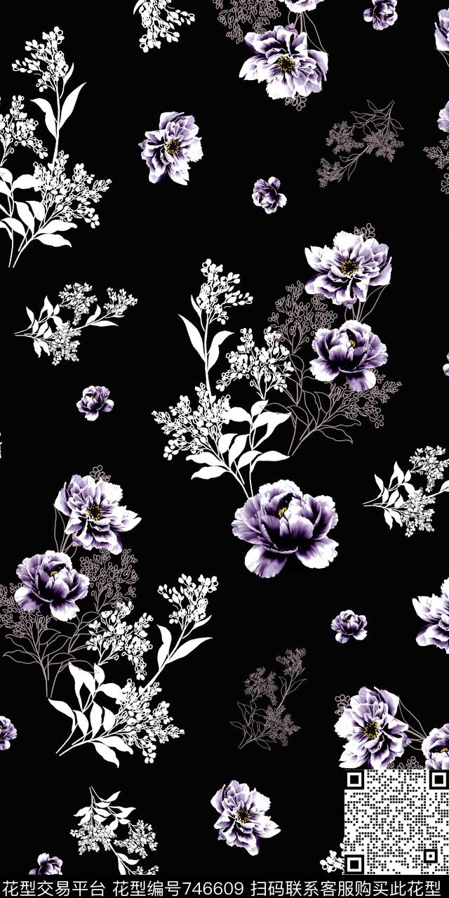 小碎花水彩数码数码印花华亿平台下载（图片编号: 746609） - 瓦栏（Walan）