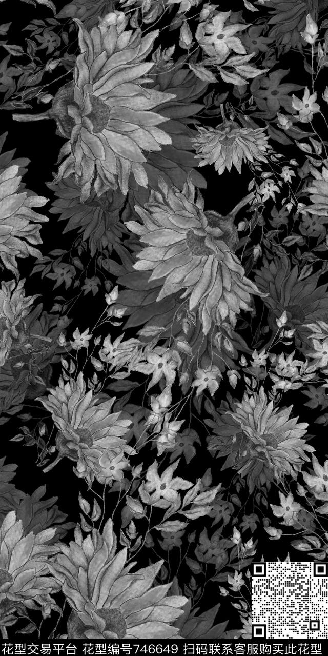 装饰图案花卉传统印花华亿平台下载（图片编号: 746649） - 瓦栏（Walan）