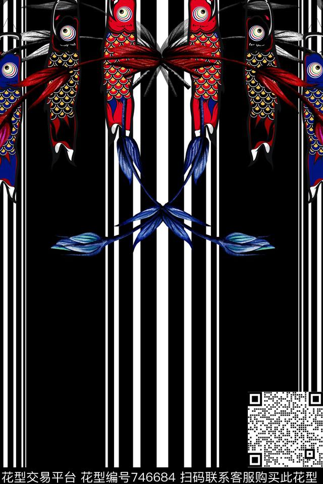 卡通几何定位数码印花华亿平台下载（图片编号: 746684） - 瓦栏（Walan）